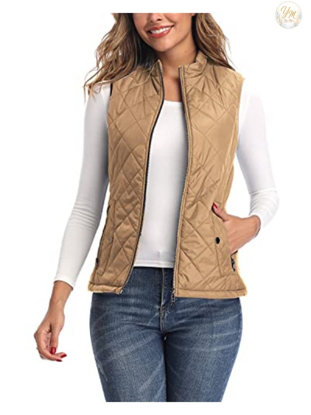Argstar Womens Vest Quilted Lightweight Zip Pockets Padded Gilet